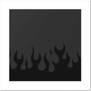 Dark fire flame-black Posters and Art